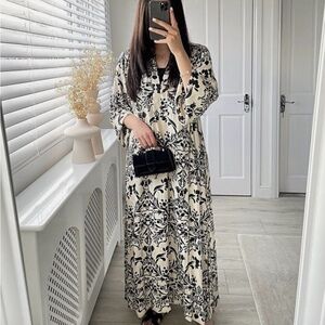 Black & Cream Maxi Dress